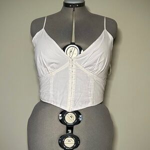 Corset Top in White by Urban Outfitters (XL)